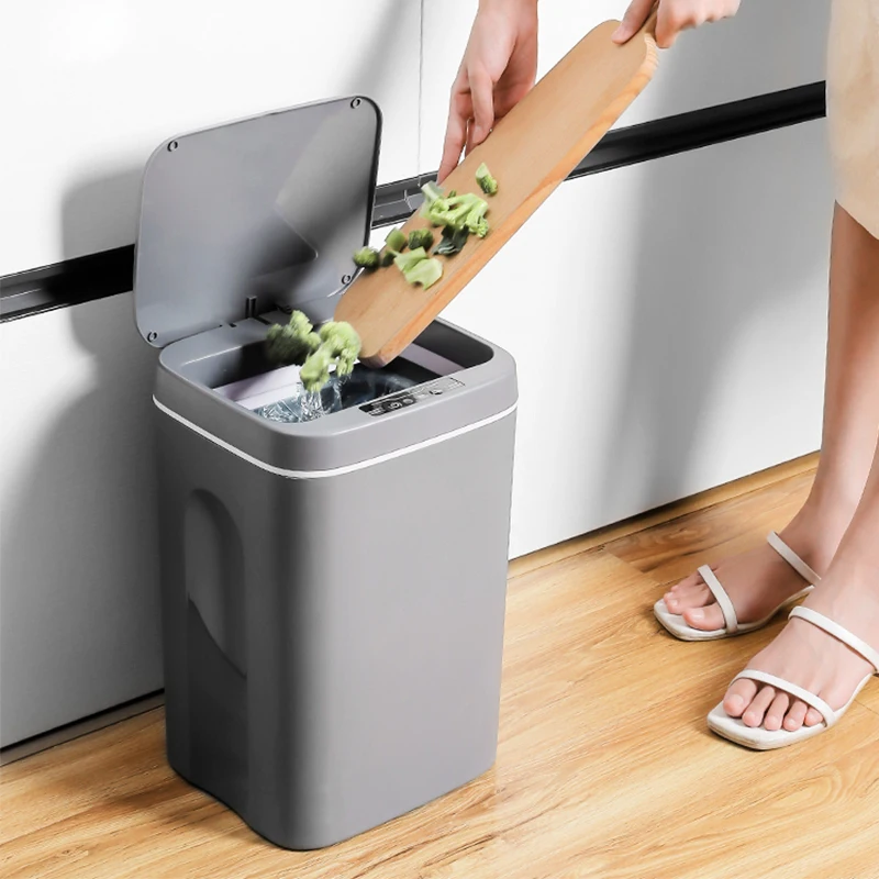 Automatic Sensor Waterproof Waste Bins 12L 14L 16L Intelligent Touchless Smart Trash Can Modern Smart Trash Bin Rubbish Cans