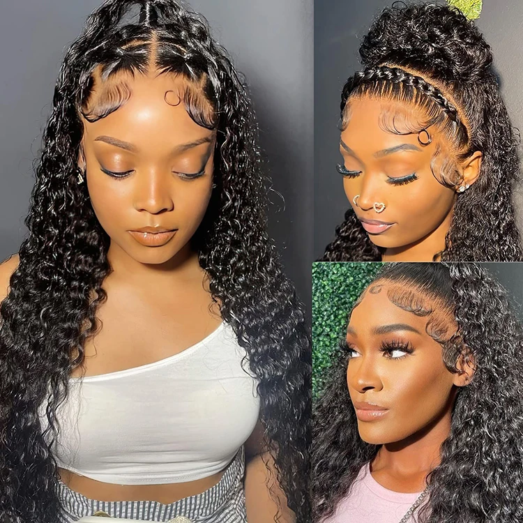 150% Curly Short Bob HD 13X6 Lace Frontal Human Hair Wigs Deep Water Wave 13X4 Lace Front Wig 100% Human Hair For Women