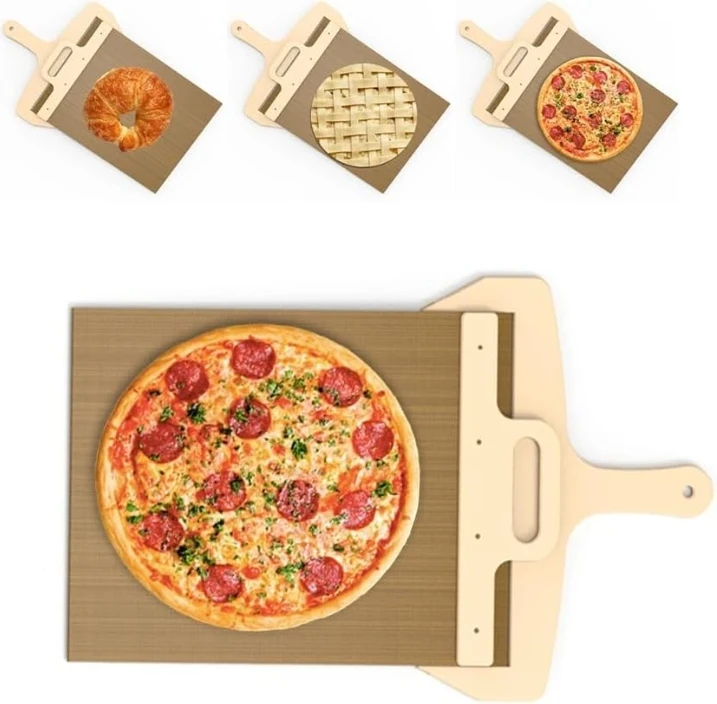 Hot Sale Pala Pizza Scorrevole Transfer Perfectly Non-Stick Easy Slider Paddle Wooden Super Sliding Peel With Handle