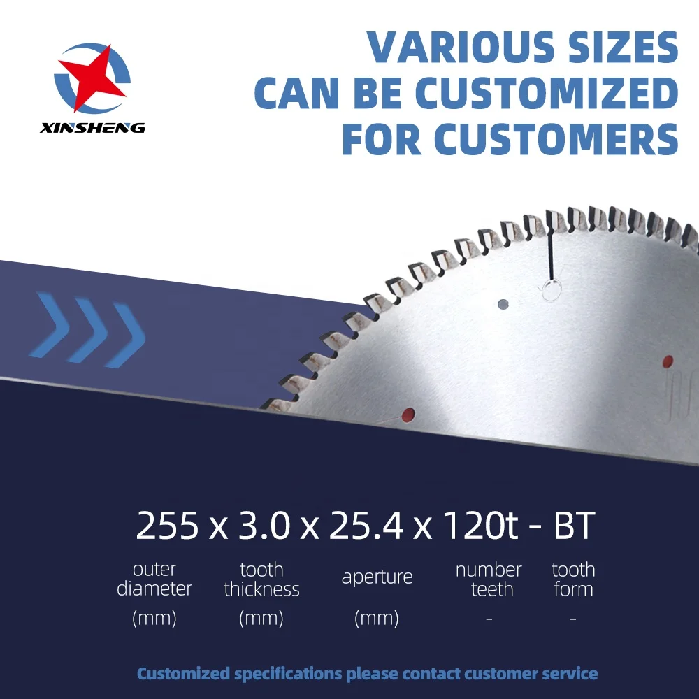 500*4.4/3.6*30*120T Aluminum Saw Blades Cutting Cast Materials Sheets And Rolls For Construction Industry