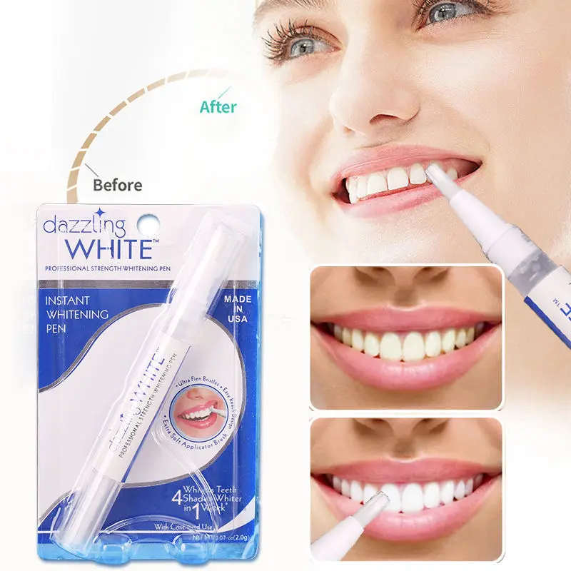 Teeth Whitening Essence Pen Whiten Tooth Pen Brighten Teeth Whitening Gel Pen 2ML Home Use Fast Remove Yellow Stains For Adult