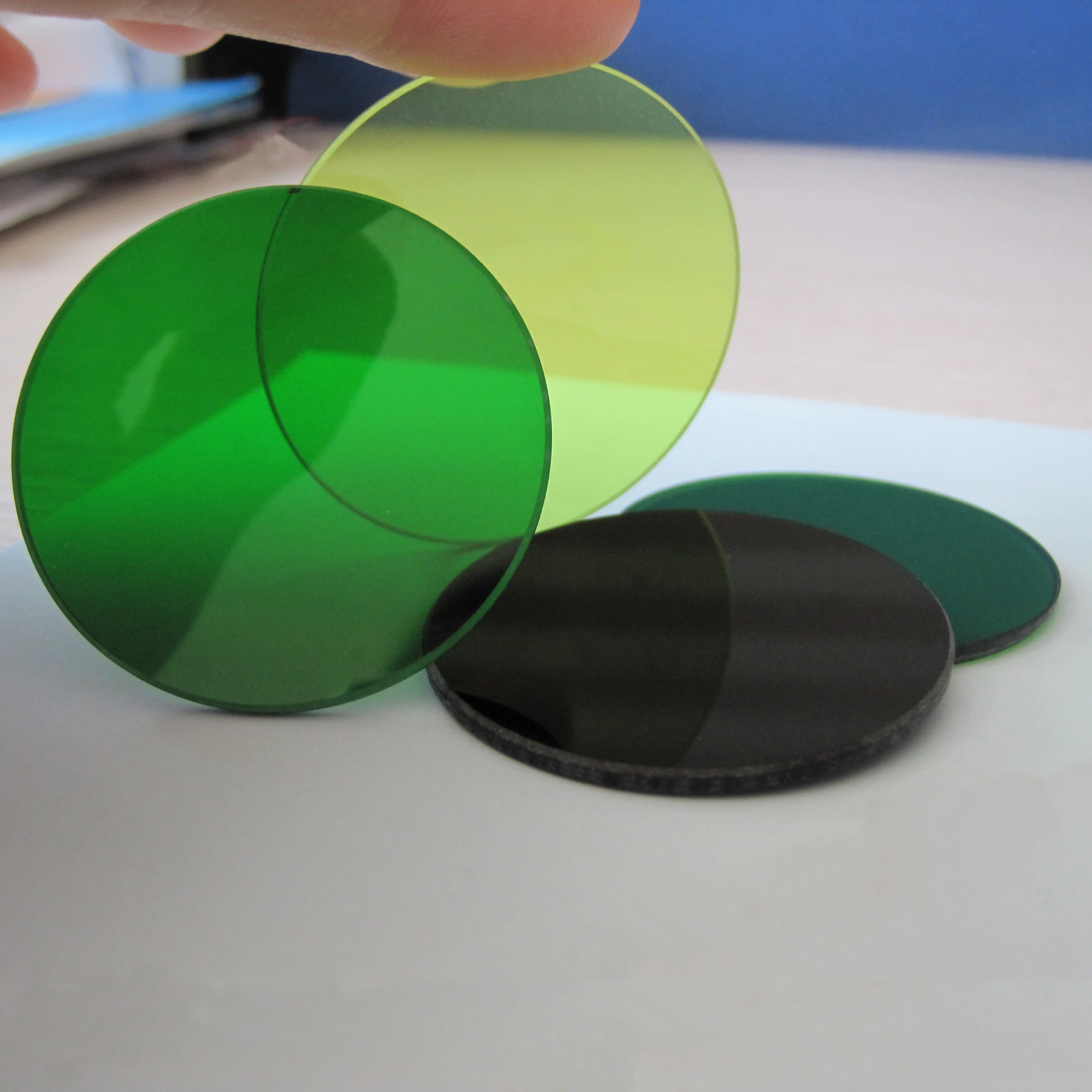 colored optical glass green optics glass filter