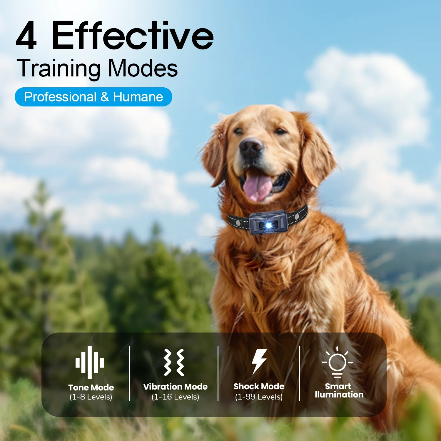 2024 Latest Dog Training Collar Long-Range Remote Turbo Boost  for Small Medium Large Dogs Excessive Barking Pet Corrector