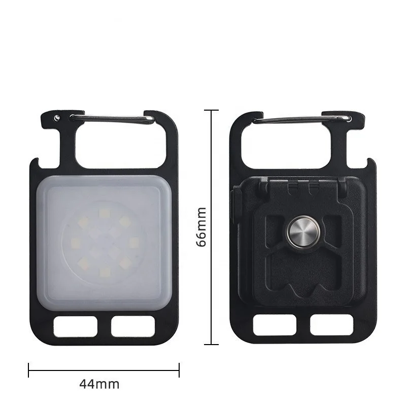 Portable Mini USB Type-C Rechargeable Work Torch Waterproof Pocket Flat Keychain LED Working Light With Bottle Opener & Bracket