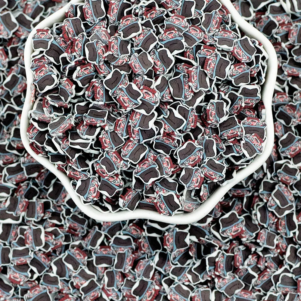 500G Halloween Black Scary Zombie with Hat Polymer Clay Slice Sprinkle For Slime Filler DIY Clay Crafts Decoration Nail Art