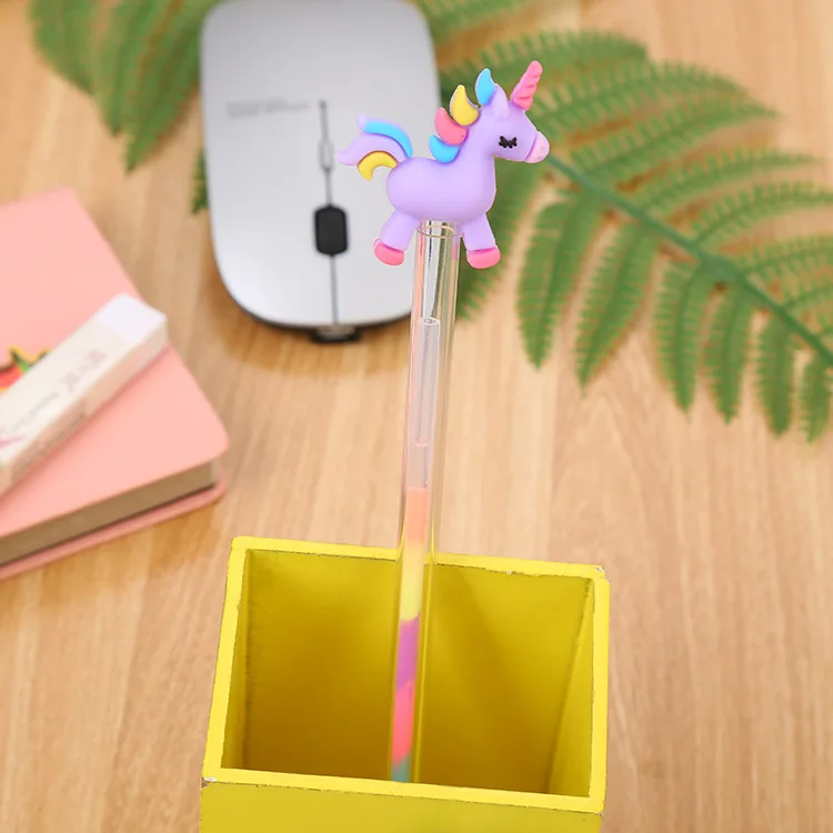 Hot Sale Colorful Cartoon Swan Pony 6 Colors Pen Student Stationery 0.5mm School Gel Pen