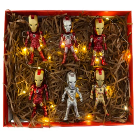 2023 New Mini Light-Up Iron Action Robot Figure Super Hero Toys Action Figures