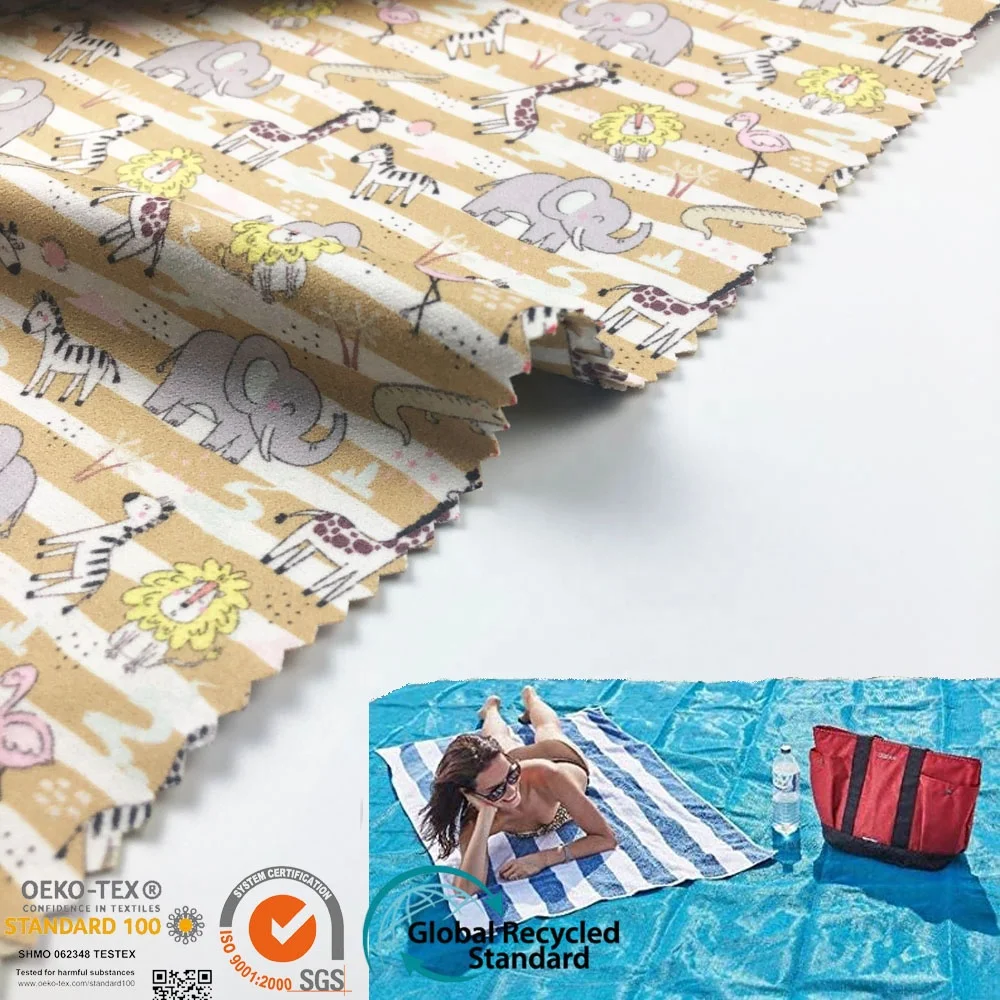 recycled/eco-friendly Outdoor beach blanket double-sided abrasive Beach Towel  fabric