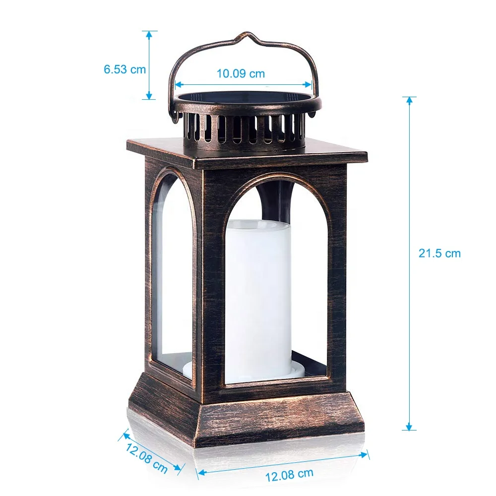 
2020 hot sale outdoor garden decoration solar lantern led light flame flickering dock lights 