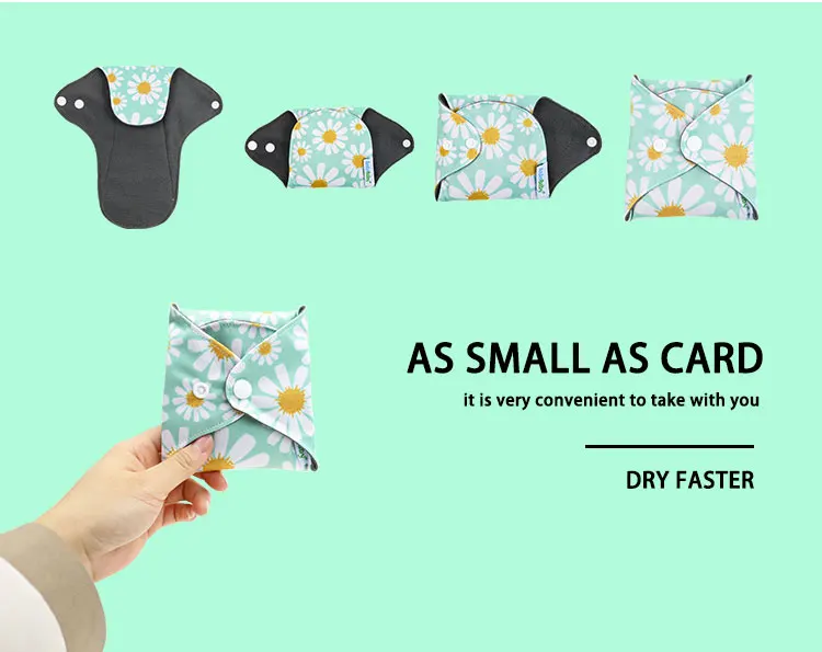 Ananbaby OEM Washable Bamboo Charcoal Menstrual pads Reusable Sanitary Pads for women menstrual