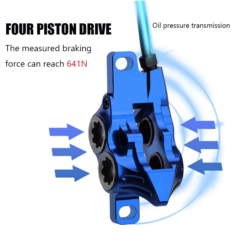 Ultralight Hydraulic Brake 4 Piston MTB Brakes 800/1550mm 4 Piston Oil Pressure MTB Bicycle Disc Brake