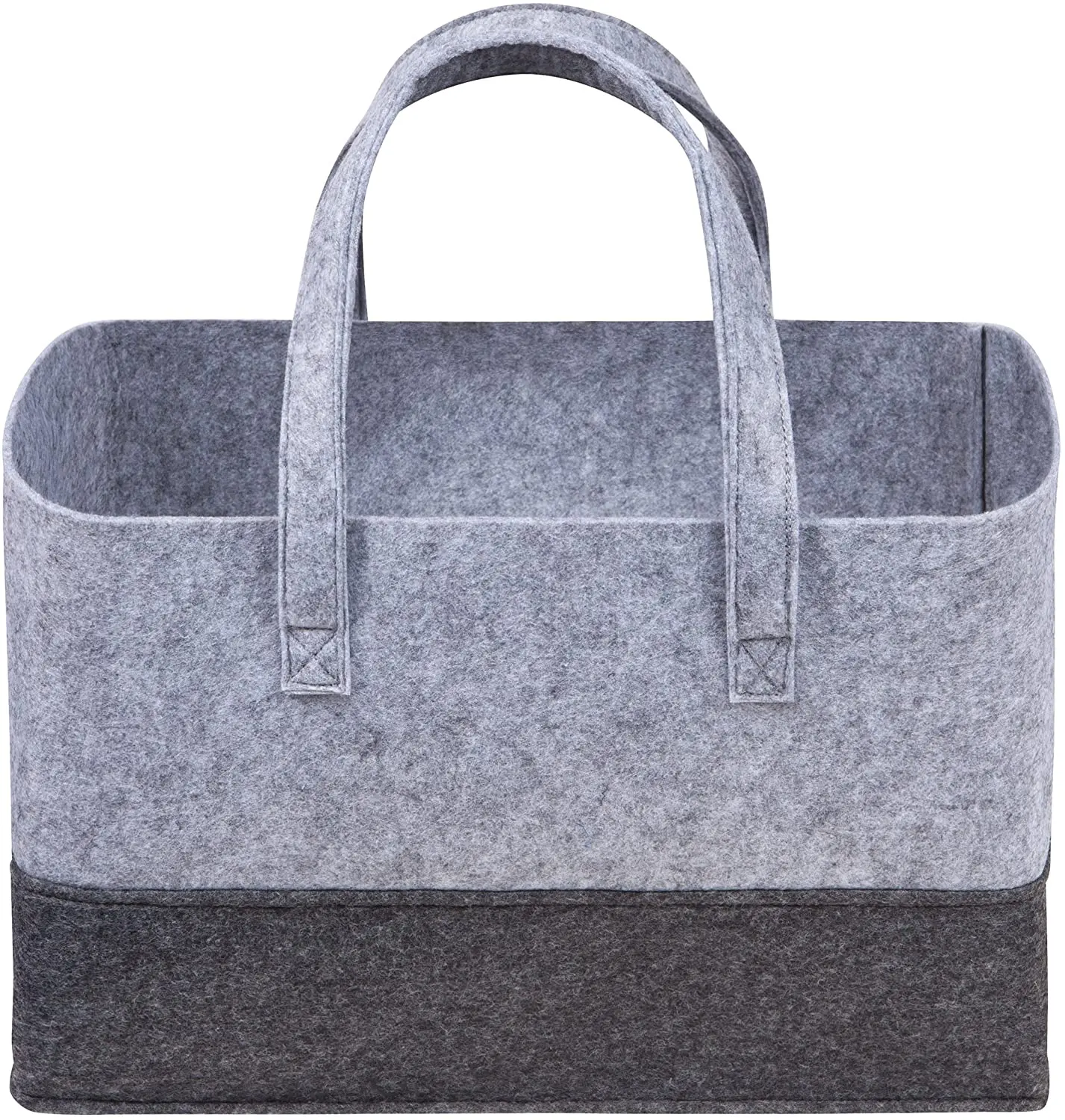 Felt Essential Storage Tote, Light and Dark Gray for packaging shopping