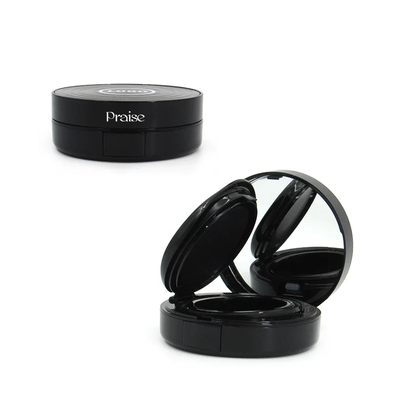 Wholesale luxury makeup cushion liquid foundation plastic case, 14g round cushion BB powder empty case custom cosmetic packaging