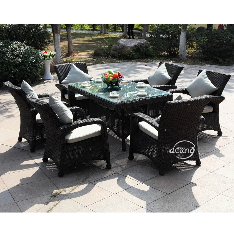 
JS HD579 outdoor rattan dinning set outdoor table and chair set 