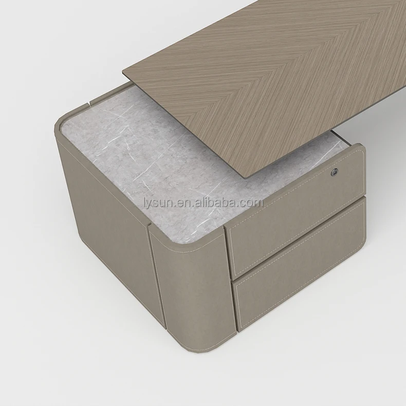 Luxury Solid Wood L Shape Modern Executive Desk Office Table and Chairs CEO Office Desk