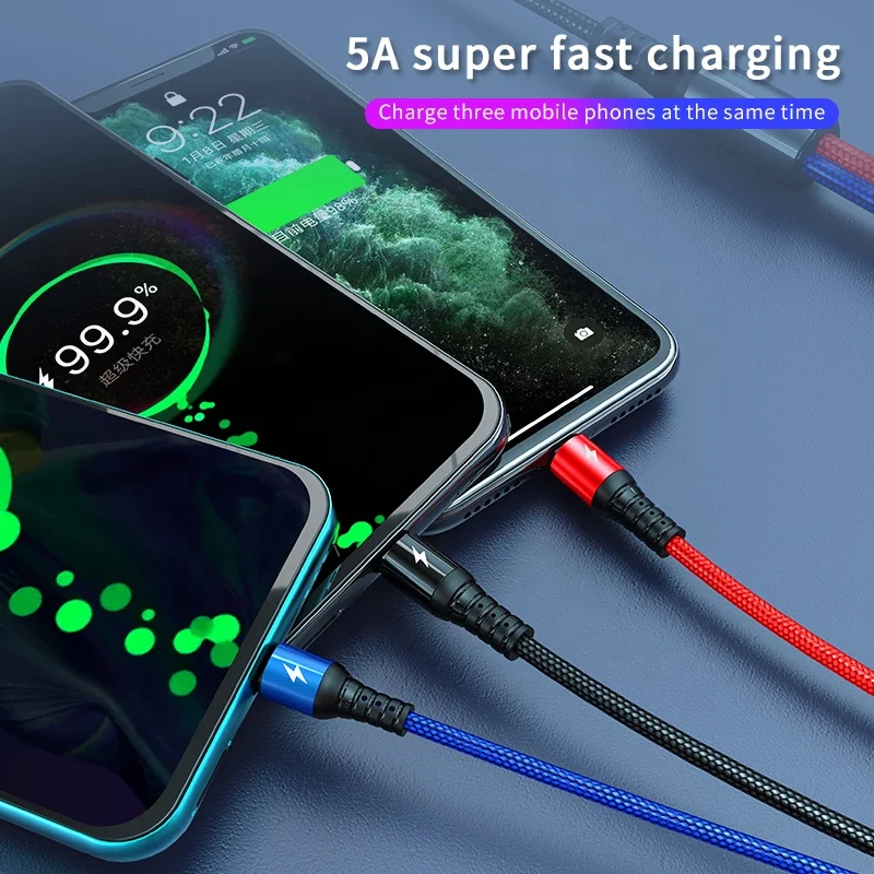  3 в 1 магнитное зарядное устройство Micro USB кабель для iPhone Android мобильный телефон Быстрая зарядка Магнит Type C провод