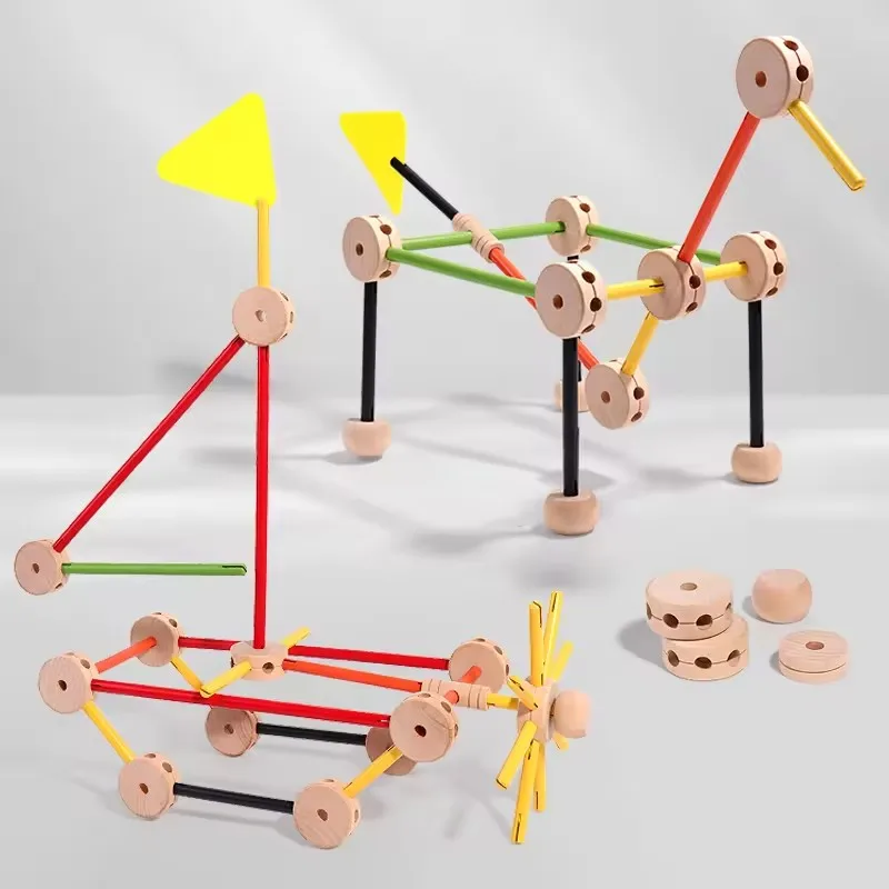 Wooden Education Smart Educational Set Big Balance Contraption Block Game Toys DIY Kids Wooden Toys Inserting And Disassembling