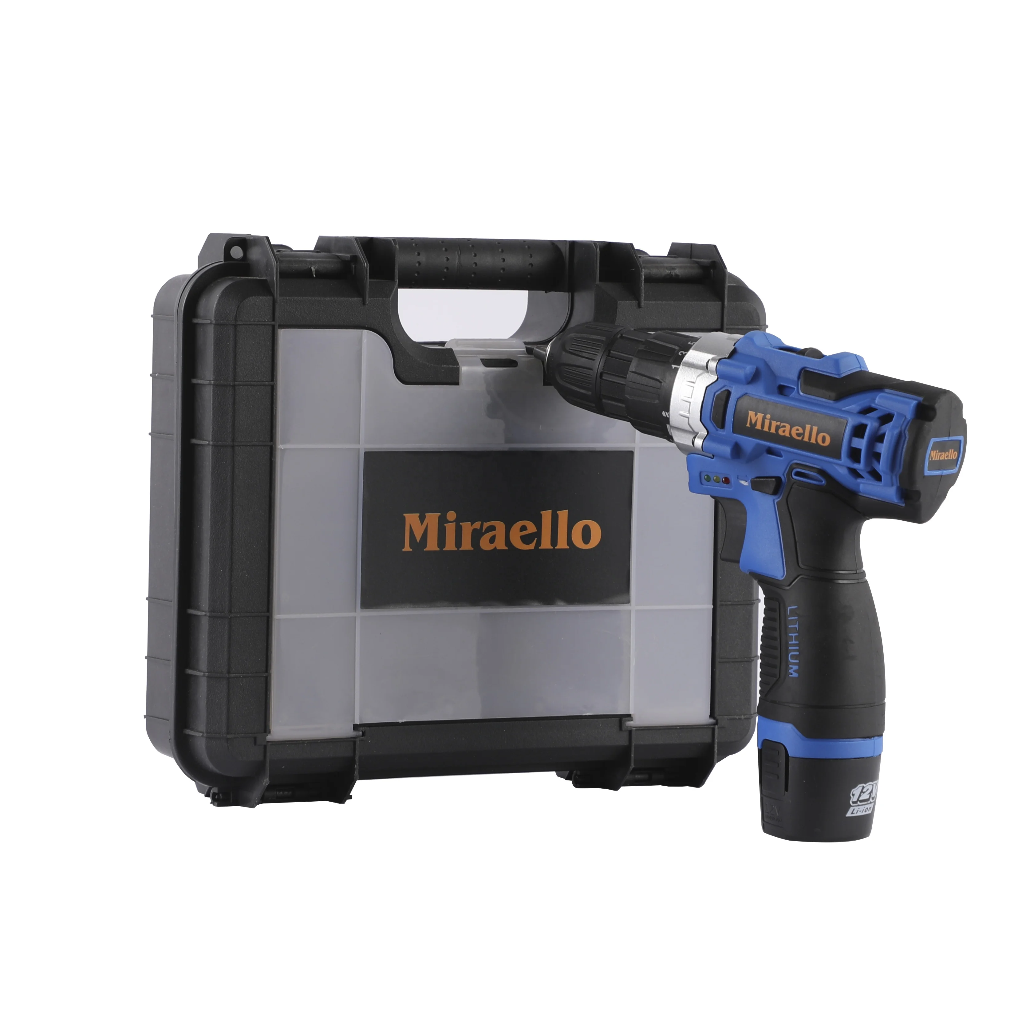 12V Li-ion Dual Speed Professional Cordless Impact Drill Power Tools with Tool Box