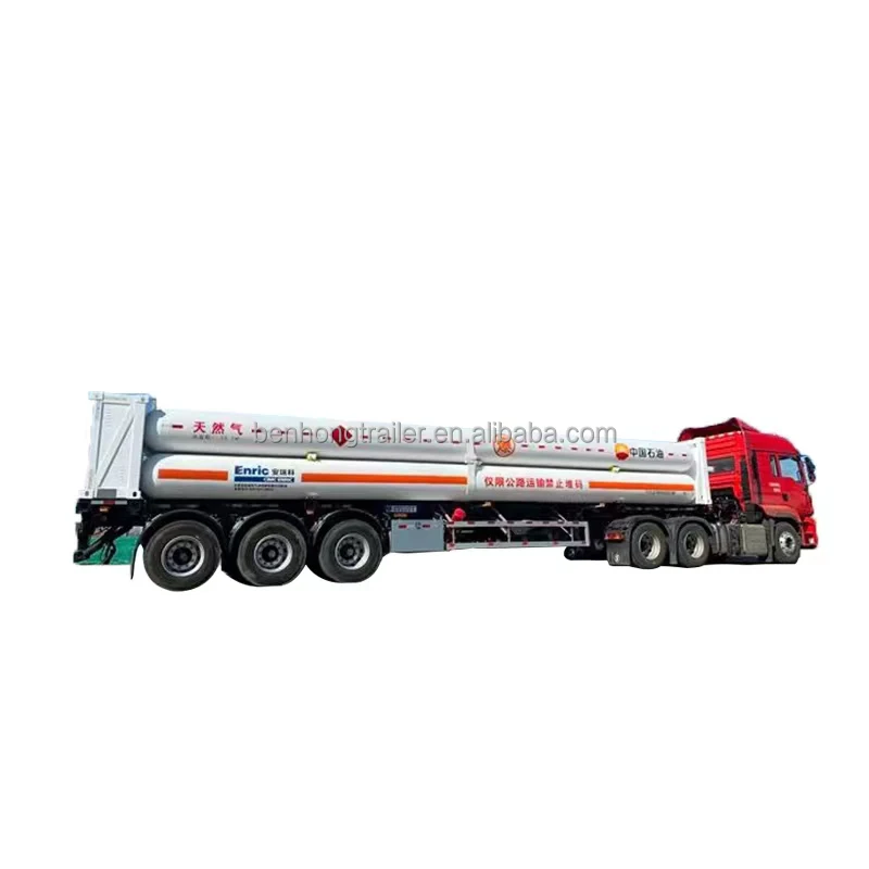 Benhong Best selling 8 tubes cng compressor skid cng trailer / hydrogen tube trailer / cng transport trailer in China