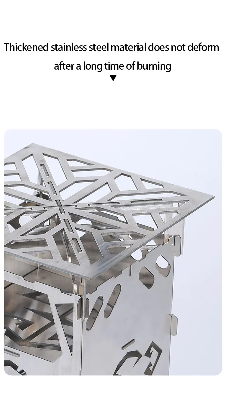 Mini Hot Sale Backpack Folding Portable Stainless Steel Outdoor Camping Firewood Alcohol Stove