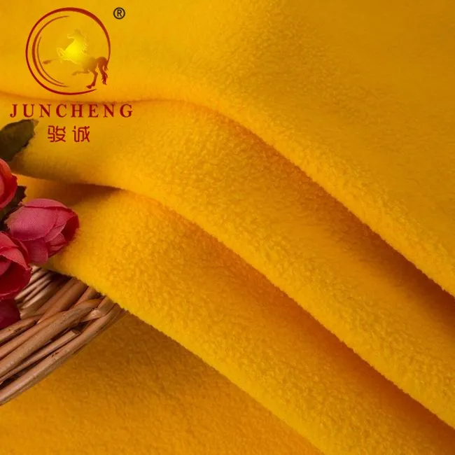 Solid color 180gsm loop knitting 100 polyester polar fleece fabric