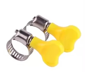 Small American Style Iron Metal Handle Hose Clamp Yellow Plastic Handle Hose Clamp Stainless Steel Hose Clamp