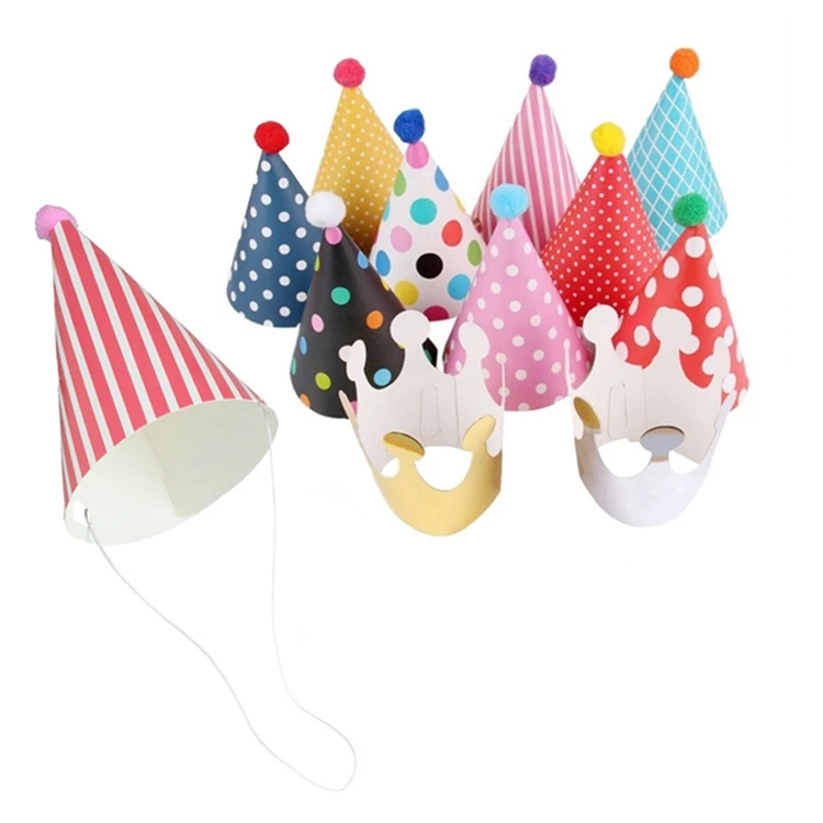Custom Design Printing Happy Birthday Party Paper Decorations Kids Hats Child Gifts Supplies DIY Paper Crown Hats