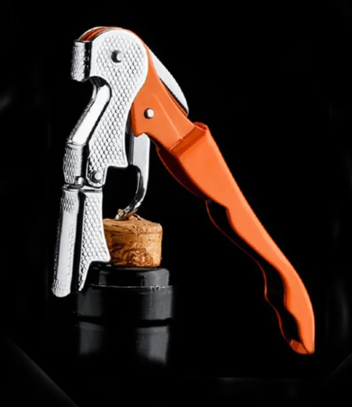 HXYWBO113 61g steel wire grain wine cork screw opener handle small corkscrew screwpull fold wine opener waiters corkscrew
