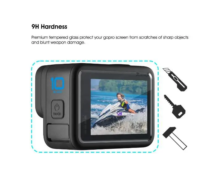 Tempered Glass Screen Protector Cover Case for GoPro Hero 10 9 Black Lens Protection Protective Film Gopro 10 Go pro Accessories