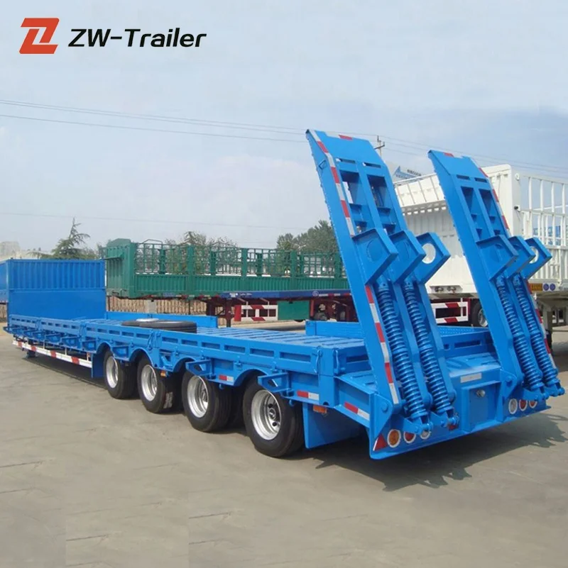 3 axles Customized Machinery Transport 60Ton Lowboy Lowbed Low bed Semi Trailer