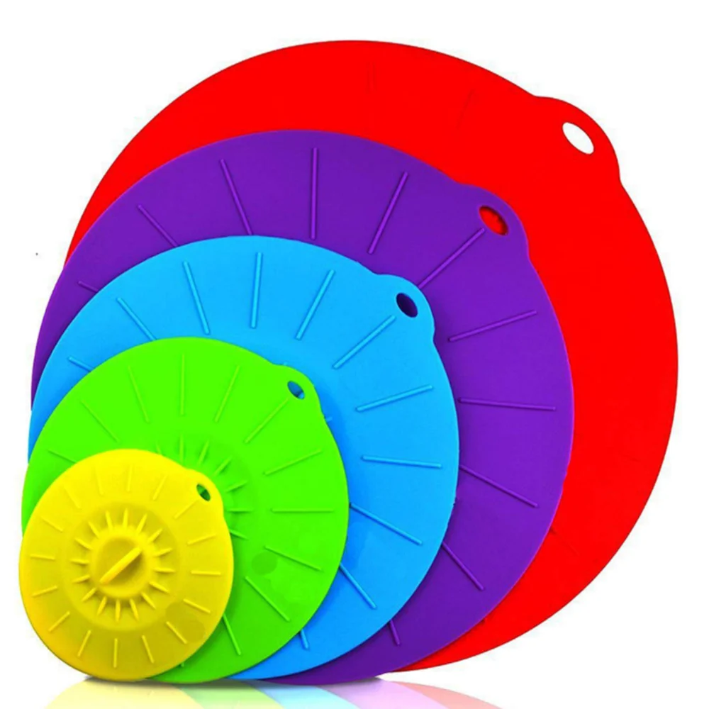 BPA free  Microwave Reusable Silicone Lid  5pcs food fresh Silicone Cover Silicone Stretch Cover For Bowl Pot