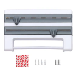 Paper Towel Holder Sauce Bottle Rack Kitchen Organizer 4 in 1 Cling Film Cutting Holder Kitchen Accessories
