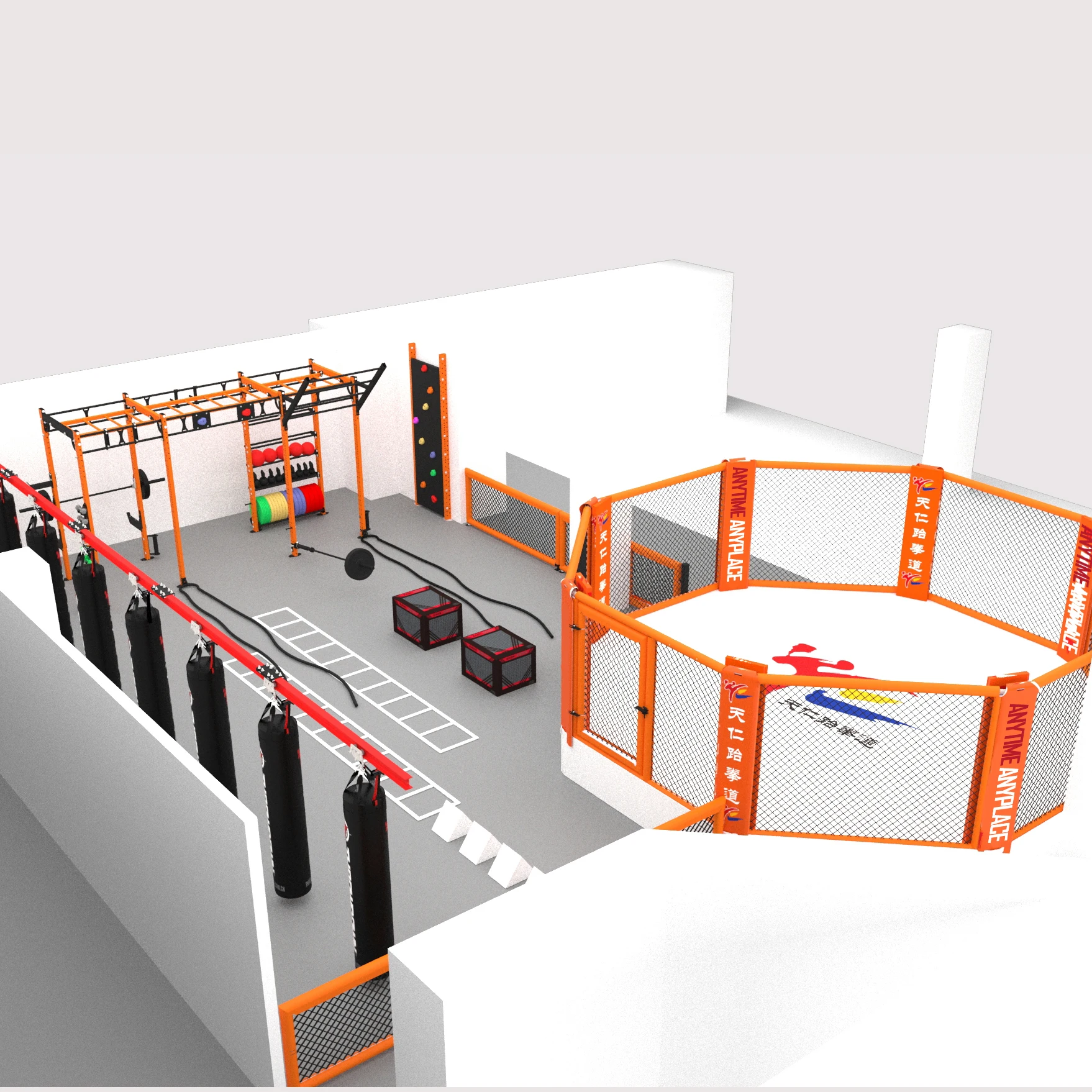 Professional Training MMA Cage Boxing Ring Octagonal Boxing gym design and solutions