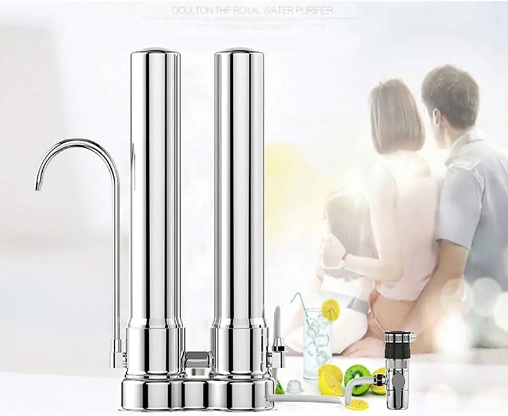 10 inch Two Stages Countertop Stainless Steel Gravity Water Filter Housing