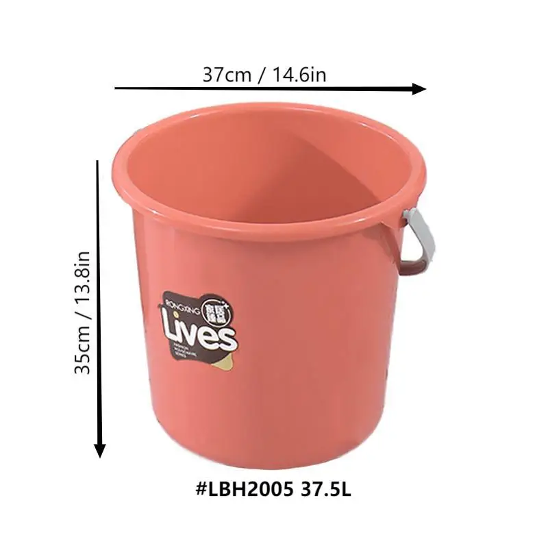 Factory Wholesale 10 Gallon 37.5 Liter Plastic Water Bucket With Handle For Household Cleaning
