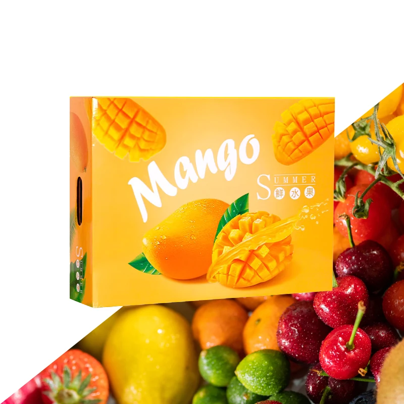 packing gift fruit box with handle honey peach packaging tray