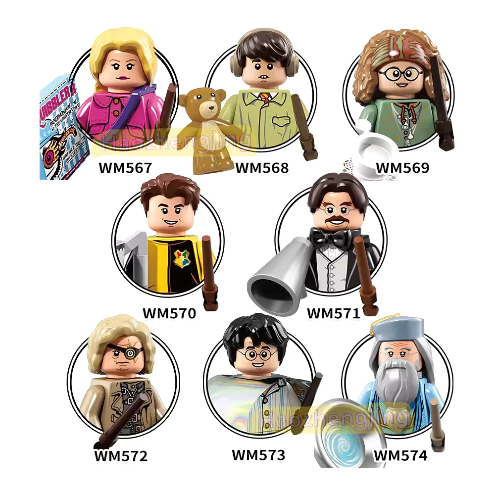 WM6041 Flitwick Dumbledore Longbottom Luna Diggory Trelawney Harrys Novel Movie Collect Education Building Blocks Toys for Kids