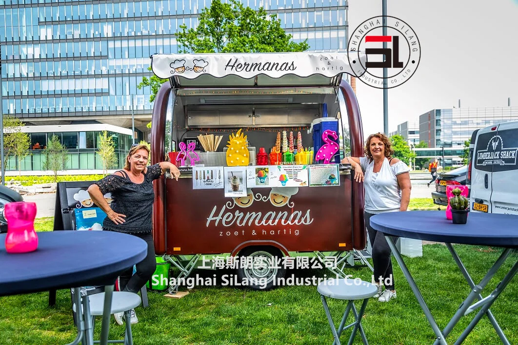 SILANG fully featured street franchise Ice cream Burger Fries Barbecue Food waffle trailer