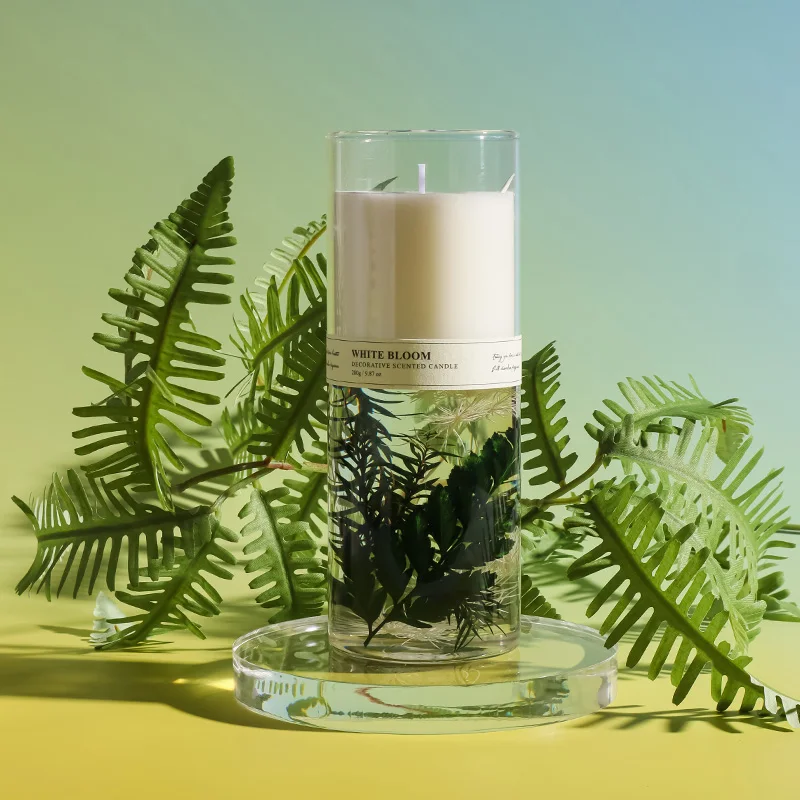 Home Decor Candle Jars Luxury Scented Candle Glass Jar Unique Design Candles Transparent White Soy Wax