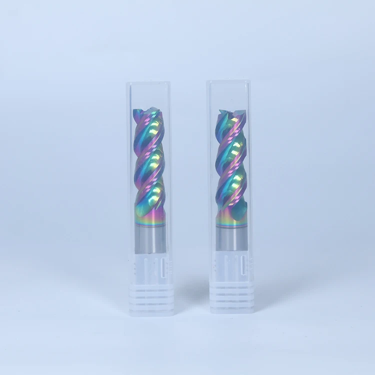 HRC65 Colorful aluminum milling cutter 1-20mm 3 flutes U-groove high gloss high efficiency aluminum milling cutter