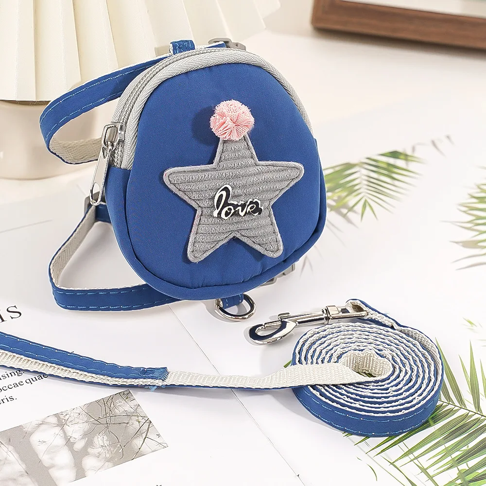 Pet backpack anti breakout chest strap traction rope cat and dog supplies