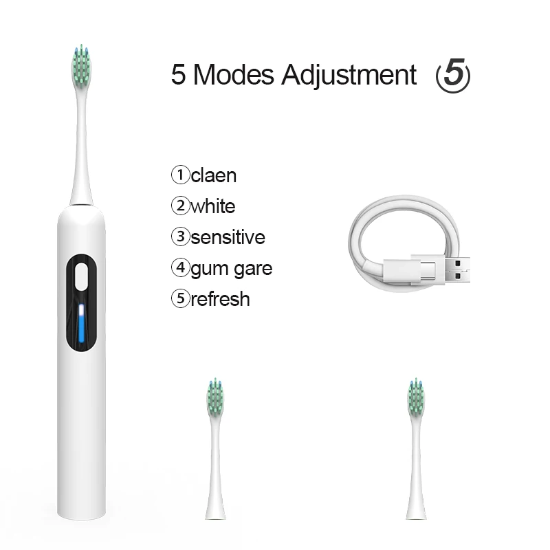 Travel smart portable rotating oral care 360 degree waterproof rechargeable intelligent adult sonic toothbrush