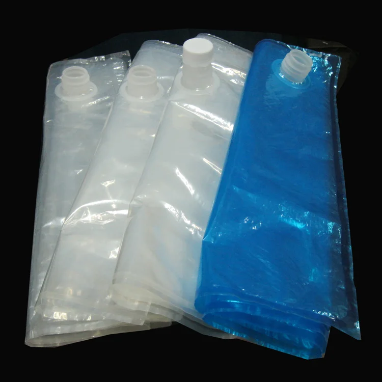 Customized plastic transparent soda bib bag pouch in box 3 liter