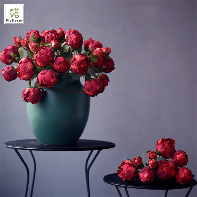 9 Heads Artificial  Peony Bundle Silk Flower Bouquet Blush Pink Wedding Table Center Piece Party Home Decoration