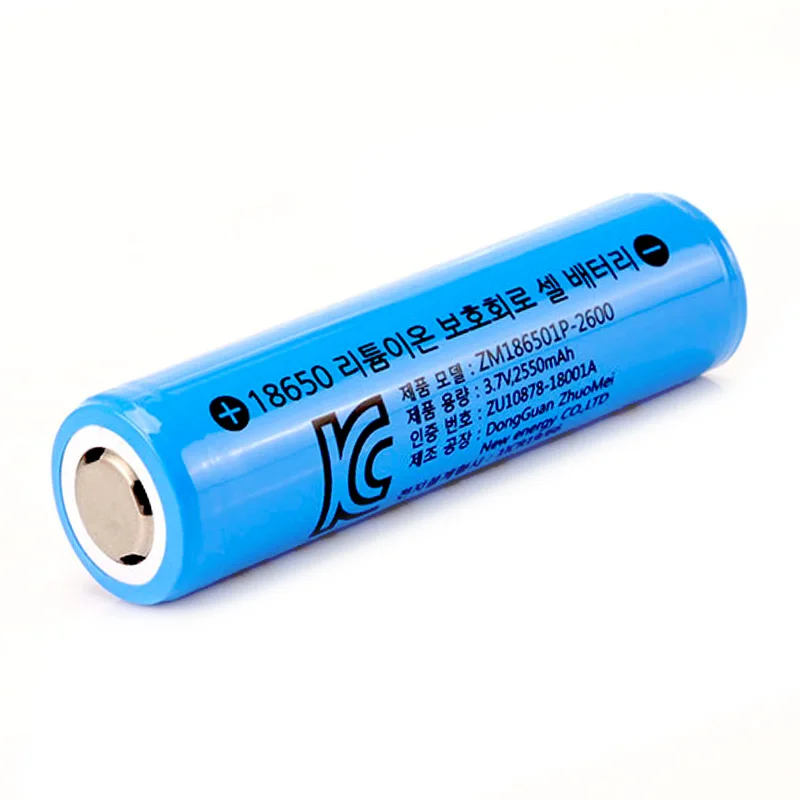 KC Certificate 18650 battery 2600mAh 3.7v Rechargeable li-ion battery 18650 lithium ion batteries with PCM