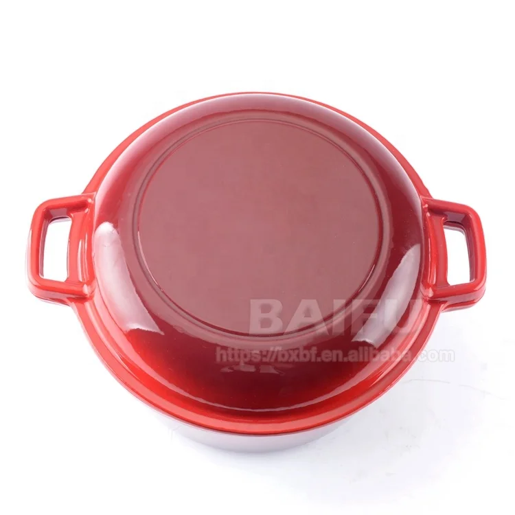 2 in 1 Cast iron casserole Enameled cast iron dutch oven set cast iron pan