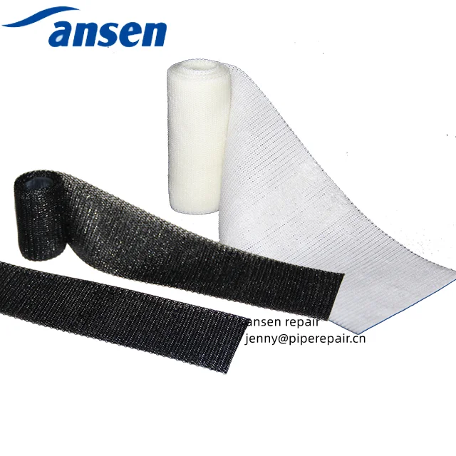 Strong economical PIPE repair water activated resin-soaked fibreglass wraps  joints quickly and easily bandage