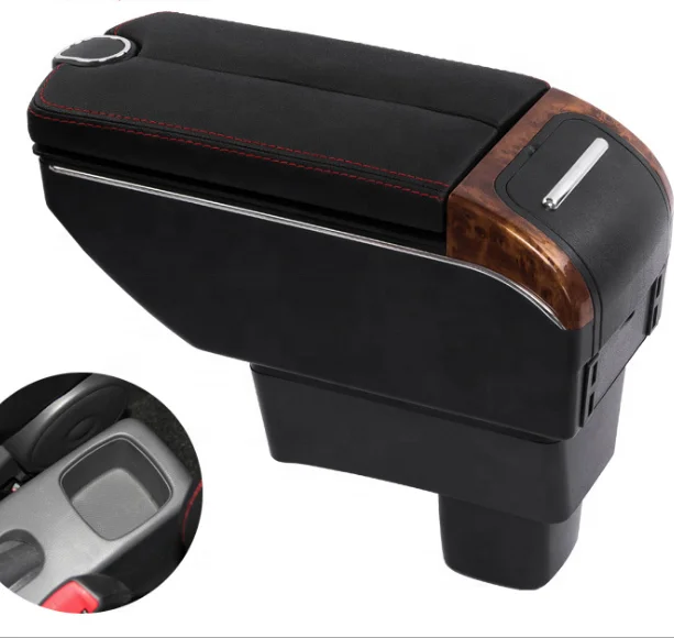 New Design Double open car model design black Car Center Console Armrest Storage Box  For Chevrolet Aveo