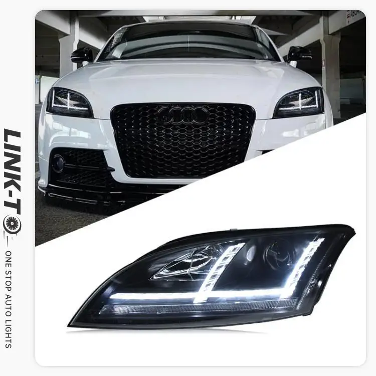 LINK-TO Suitable For Audi TT 2006-2014 Headlight Assembly Modified LED Daytime Running Light Turn Signal Bi-optical Lens Xenon