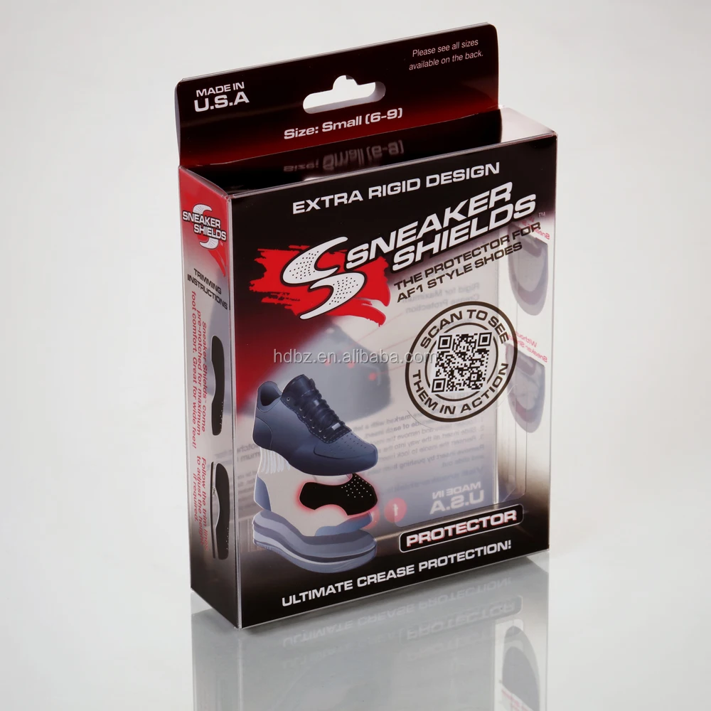 Wholesale printed Acetate Plastic Box Men Sneaker Shoes Foil Printing Clear Box Packaging